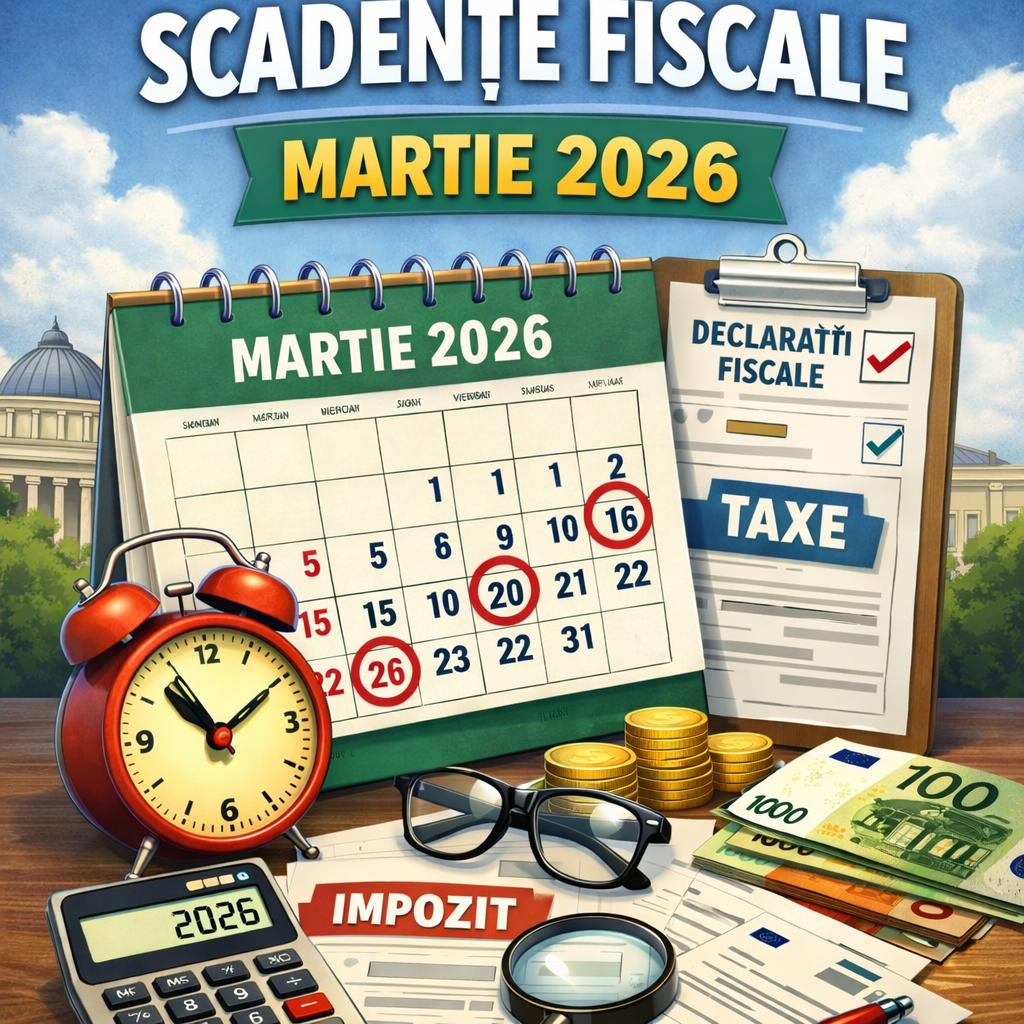 Scadențe fiscale martie 2026: toate termenele lunii